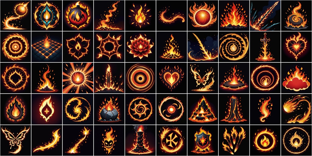 漫画風RPGアイコン素材セット(魔法・スキル3)