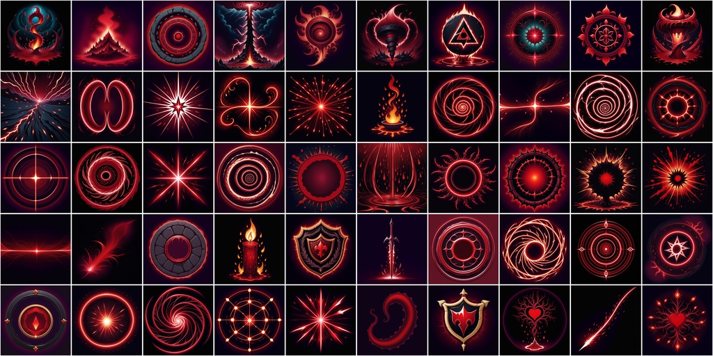 漫画風RPGアイコン素材セット(魔法・スキル3)