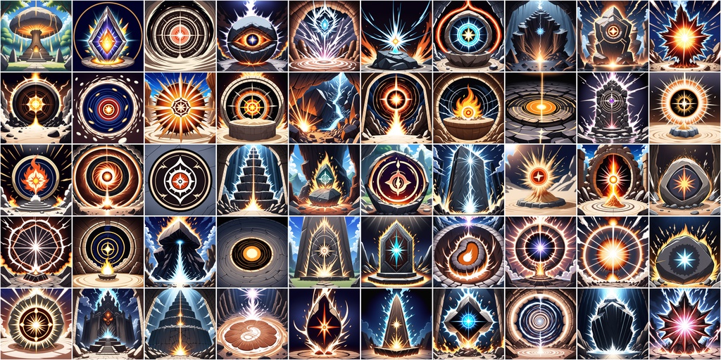 アニメ風RPGアイコン素材セット(魔法・スキル1)