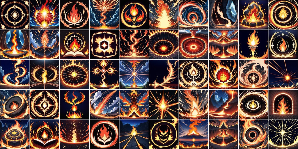 アニメ風RPGアイコン素材セット(魔法・スキル1)