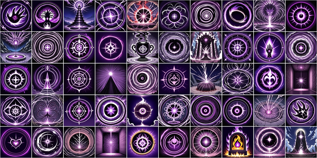 アニメ風RPGアイコン素材セット(魔法・スキル1)