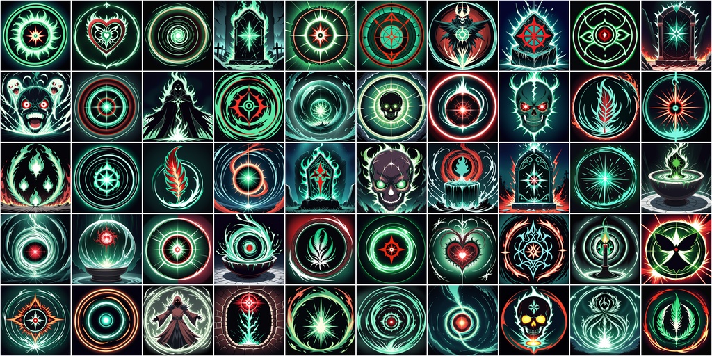 アニメ風RPGアイコン素材セット(魔法・スキル1)