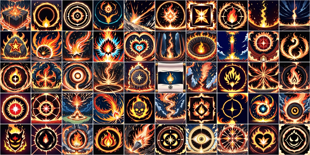 アニメ風RPGアイコン素材セット(魔法・スキル1)