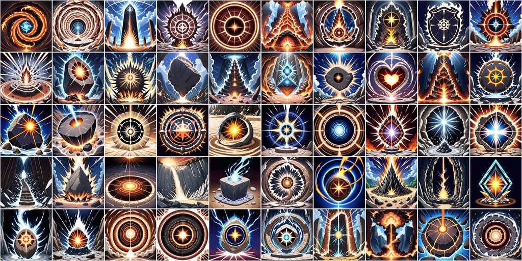 アニメ風RPGアイコン素材セット(魔法・スキル1)