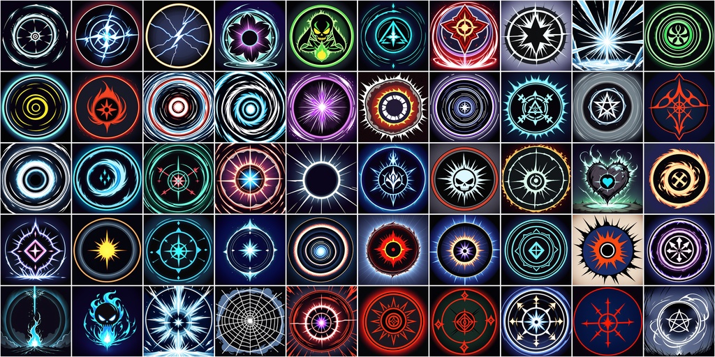 アニメ風RPGアイコン素材セット(魔法・スキル1)