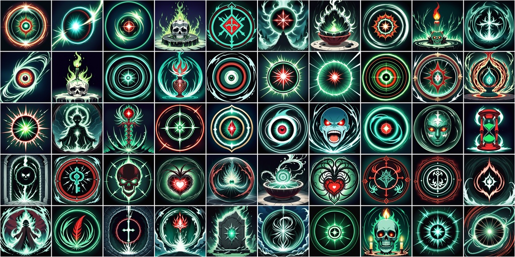 アニメ風RPGアイコン素材セット(魔法・スキル1)