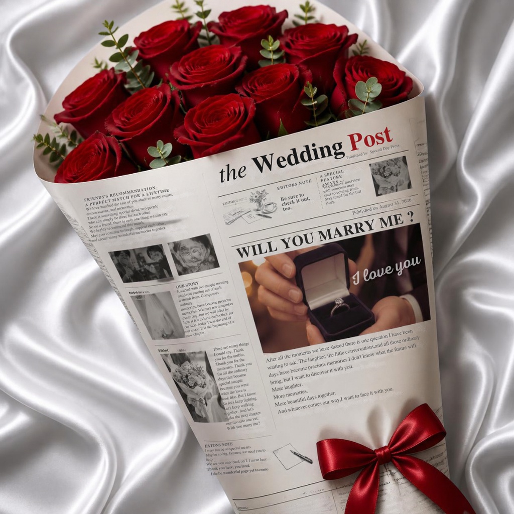 Will You Marry Me?|プロポーズ用 英字新聞ペーパー