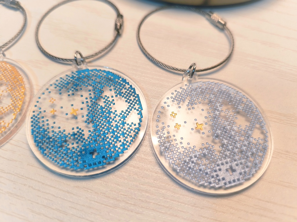 アクリル彫刻キーホルダー【月】