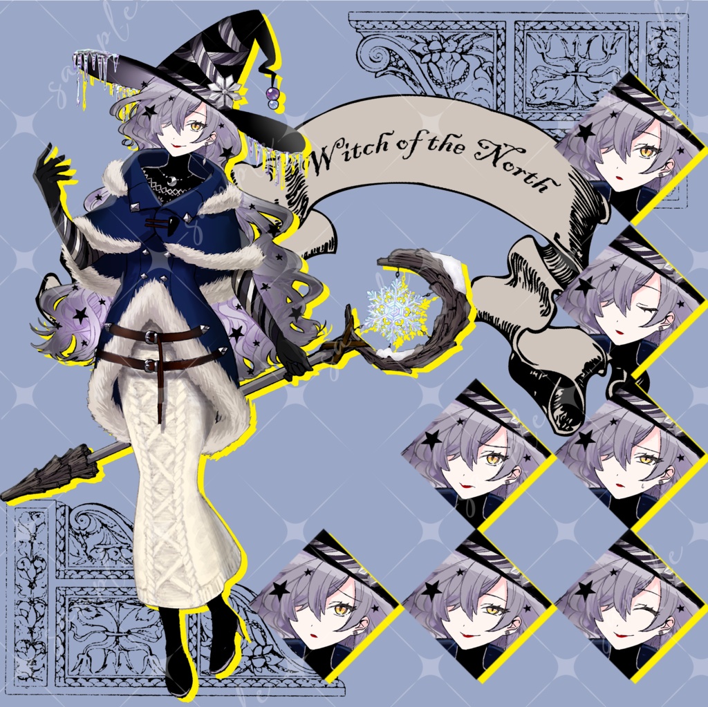 立ち絵素材 魔女 デザイン2種/表情8種