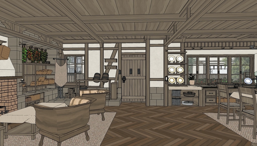 Medieval House 3Floor Set + 408 Material/Prop