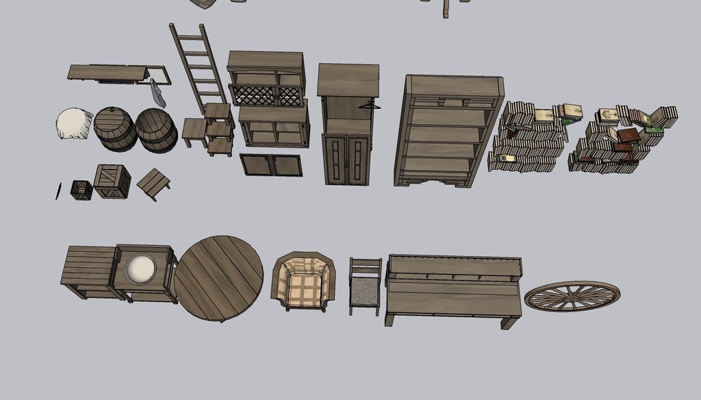 Medieval House 3Floor Set + 408 Material/Prop