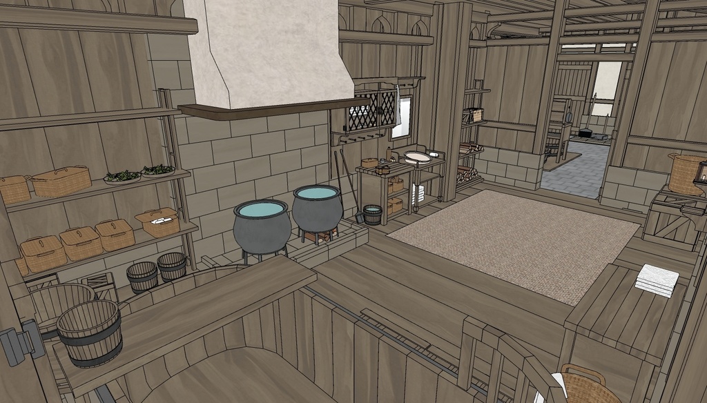 Medieval House 3Floor Set + 408 Material/Prop