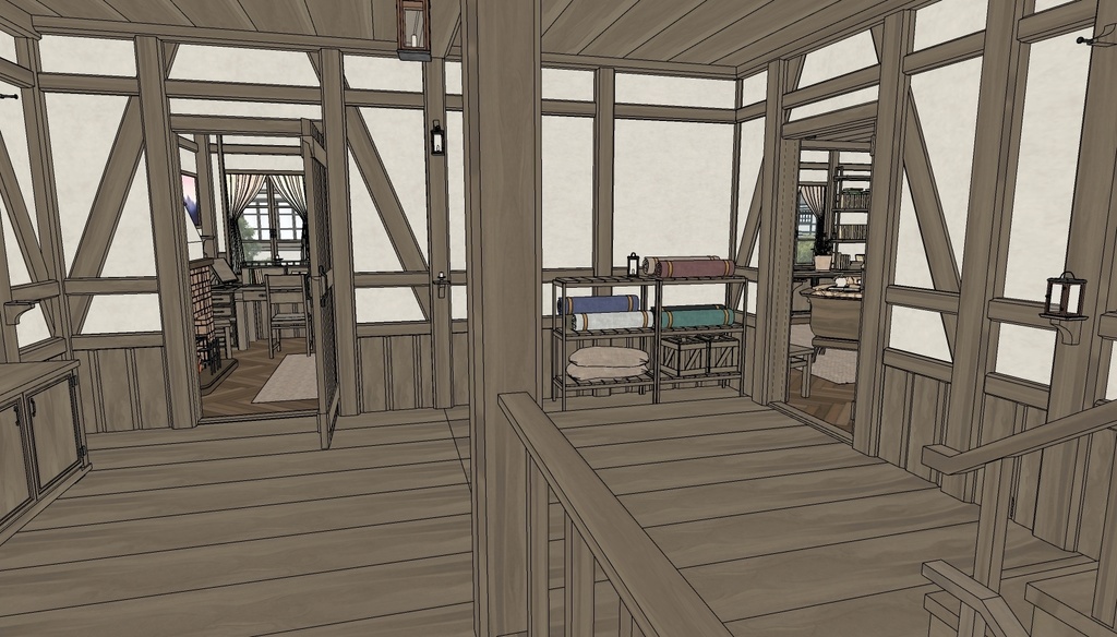 Medieval House 3Floor Set + 408 Material/Prop