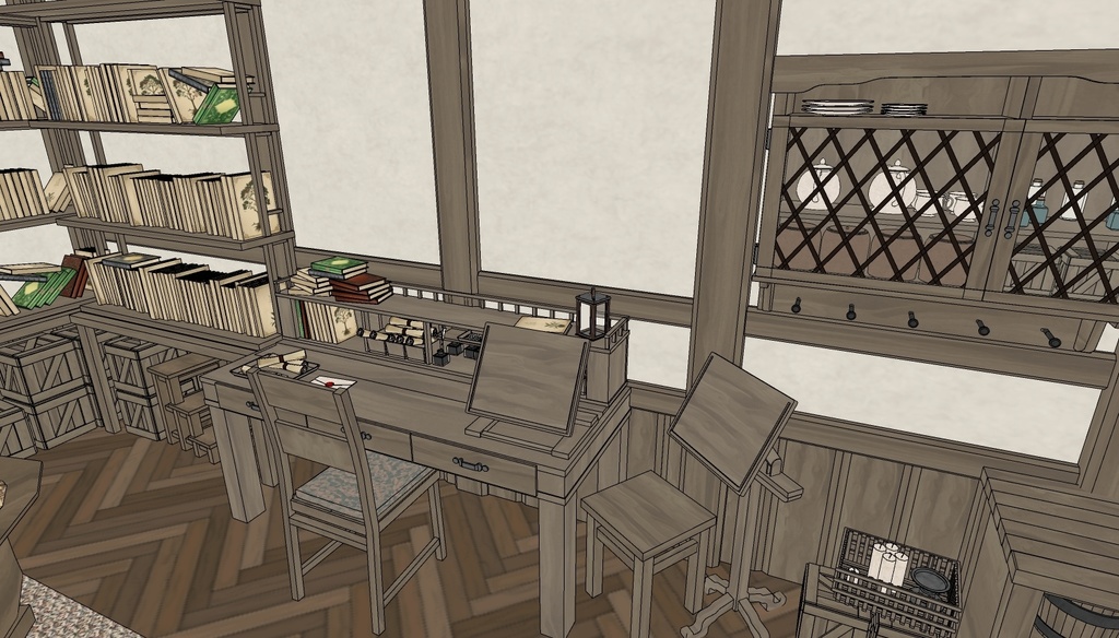 Medieval House 3Floor Set + 408 Material/Prop