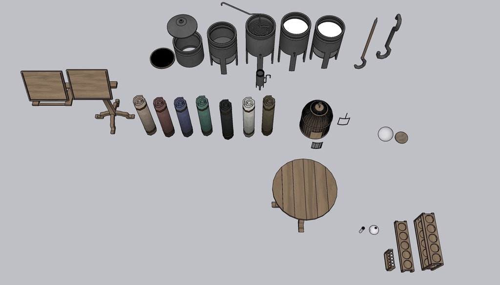 Medieval House 3Floor Set + 408 Material/Prop