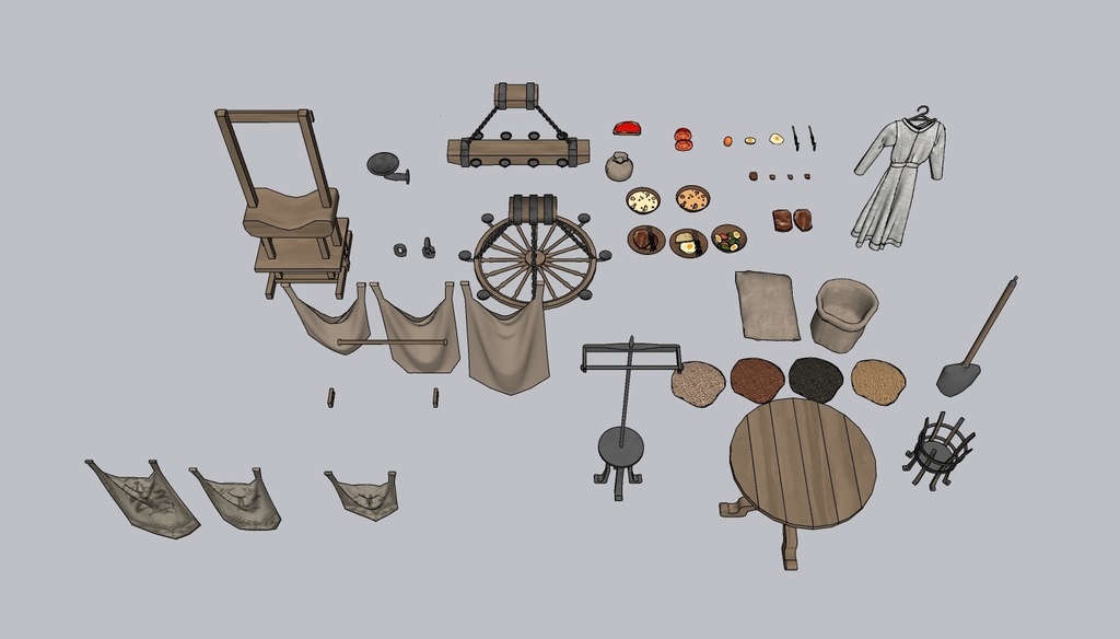 Medieval House 3Floor Set + 408 Material/Prop