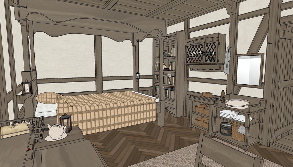 Medieval House 3Floor Set + 408 Material/Prop