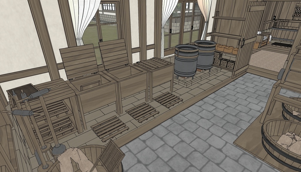 Medieval House 3Floor Set + 408 Material/Prop