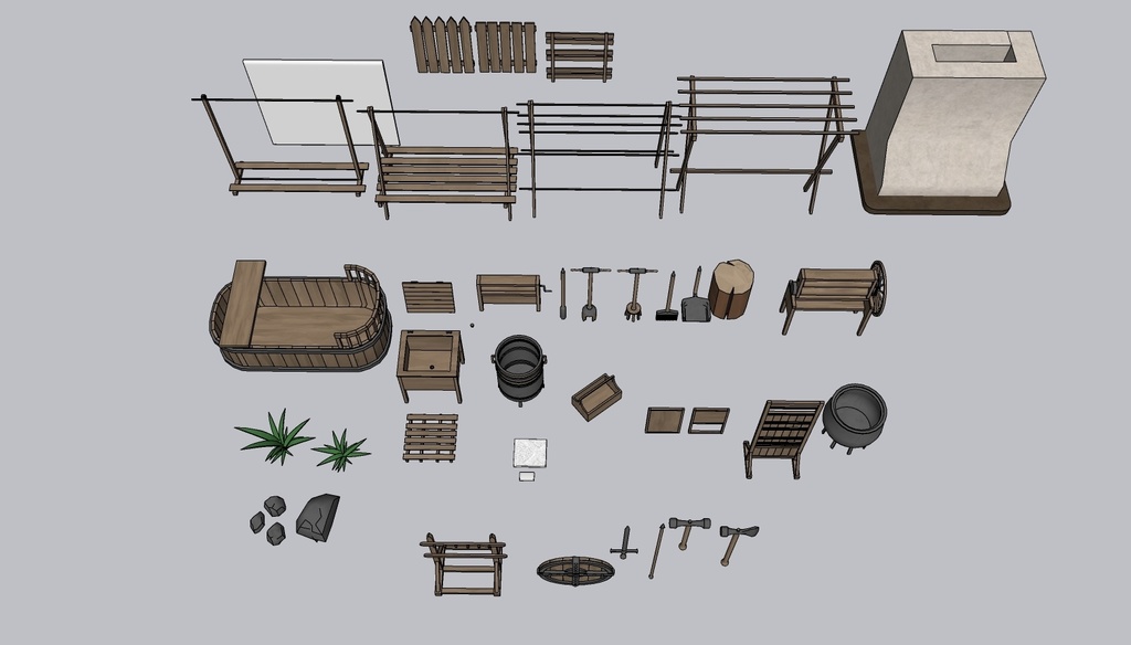 Medieval House 3Floor Set + 408 Material/Prop