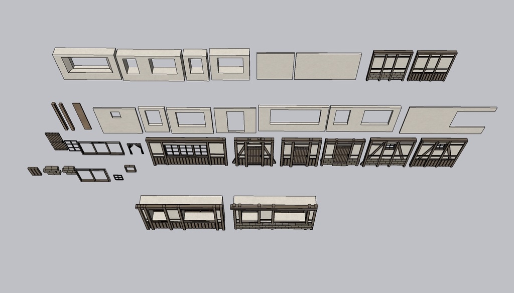 Medieval House 3Floor Set + 408 Material/Prop