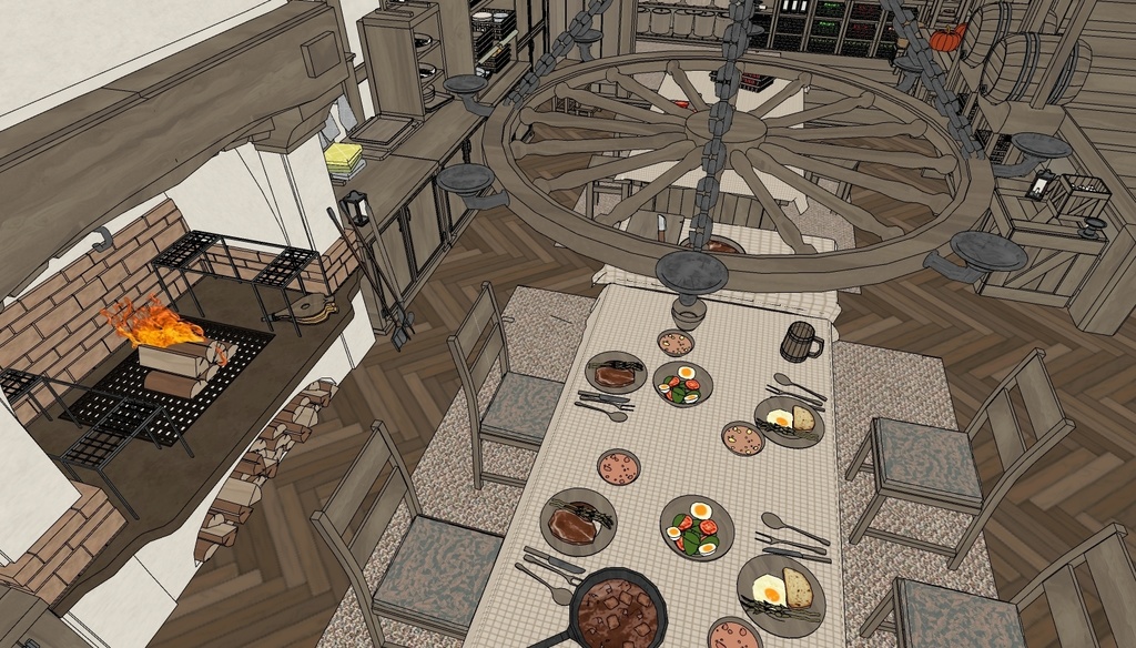 Medieval House 3Floor Set + 408 Material/Prop