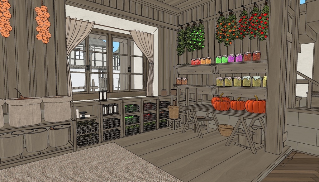 Medieval House 3Floor Set + 408 Material/Prop