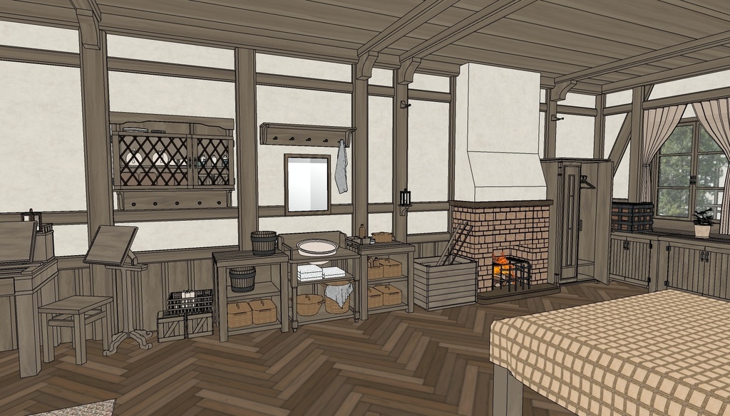 Medieval House 3Floor Set + 408 Material/Prop