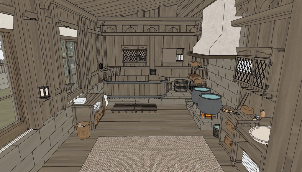 Medieval House 3Floor Set + 408 Material/Prop