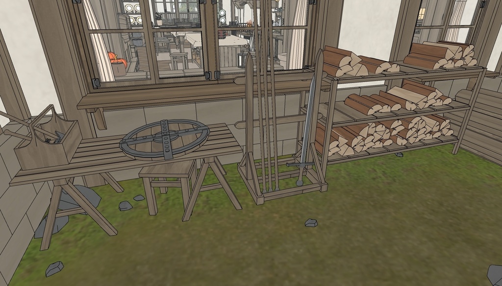 Medieval House 3Floor Set + 408 Material/Prop