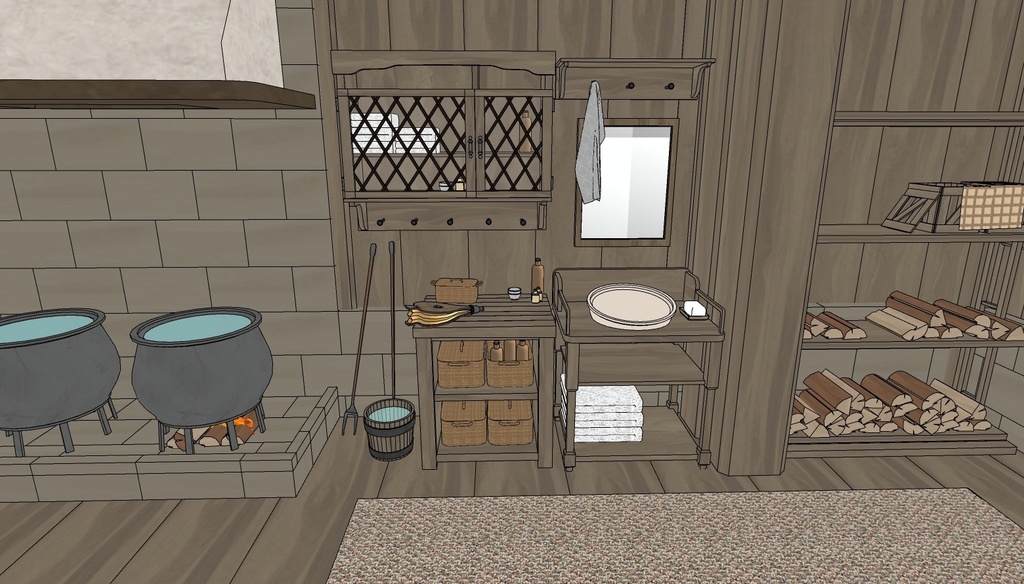 Medieval House 3Floor Set + 408 Material/Prop