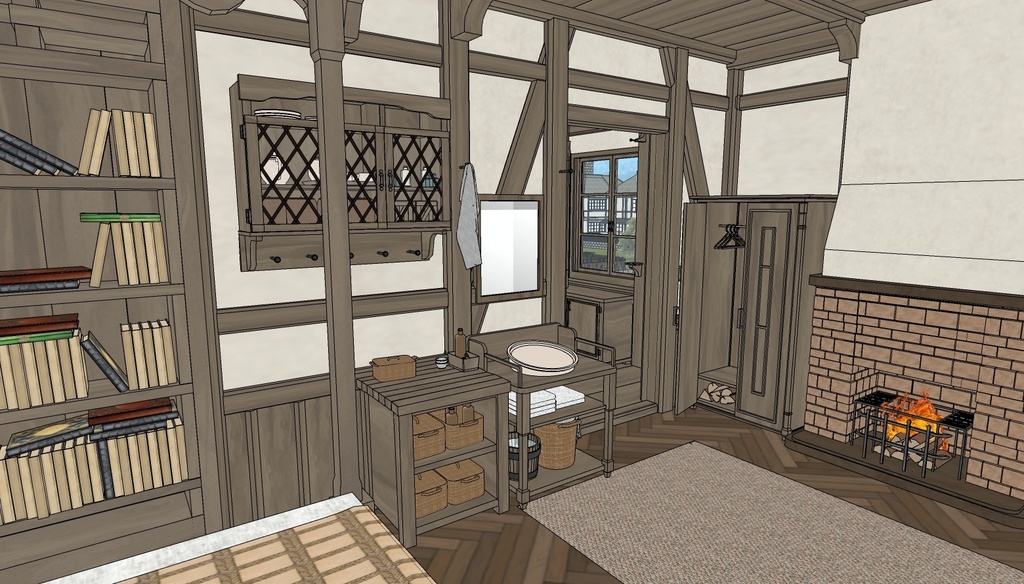 Medieval House 3Floor Set + 408 Material/Prop