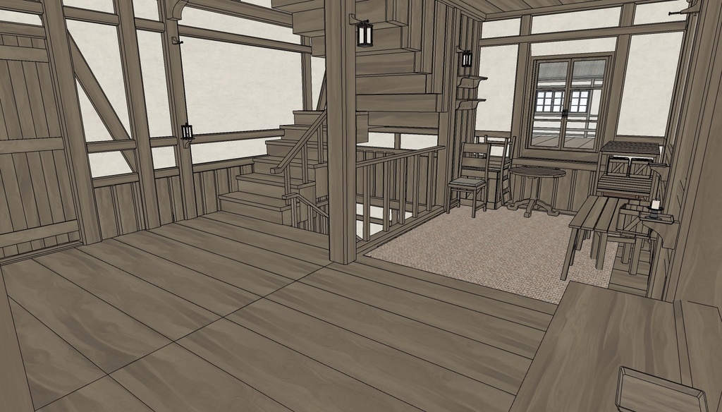 Medieval House 3Floor Set + 408 Material/Prop