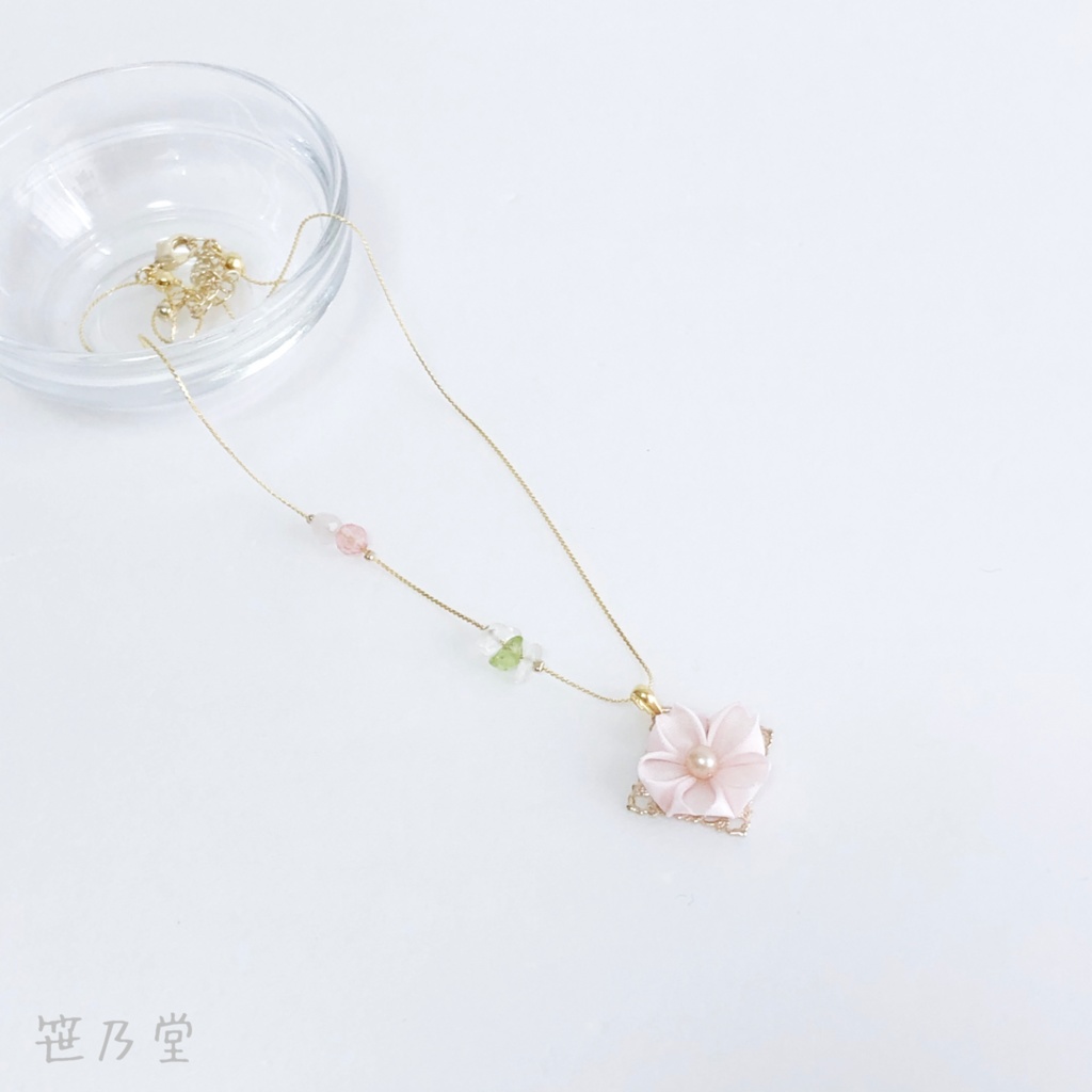 つまみ細工 和小物 桜のネックレス