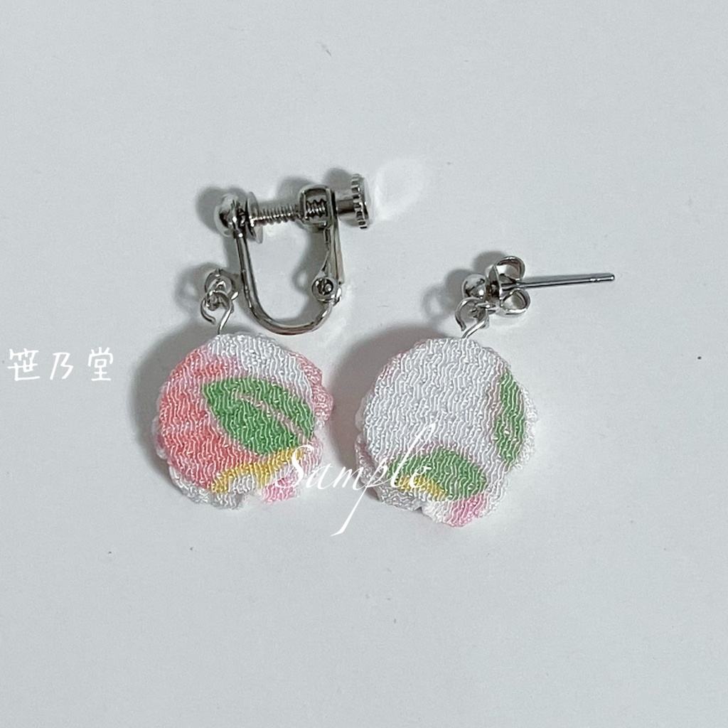 つまみ細工 和小物 桜の耳飾り