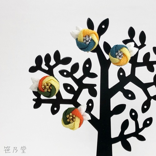 つまみ細工 イヤリング