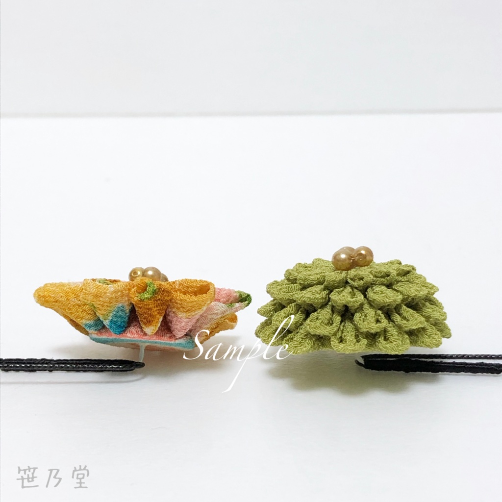 つまみ細工 かんざしセット【黒】