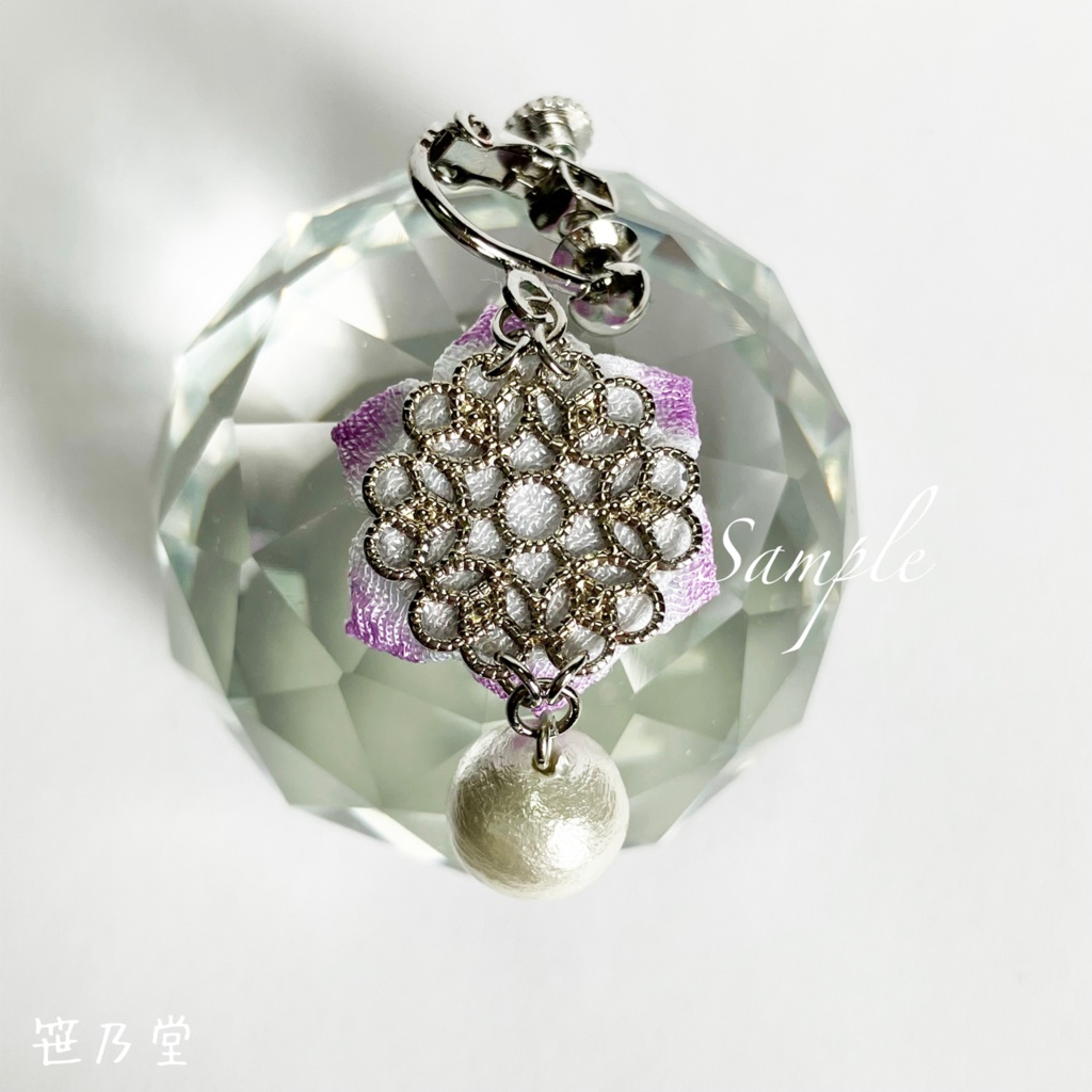 つまみ細工 和小物 耳飾り(ピアス/イヤリング)