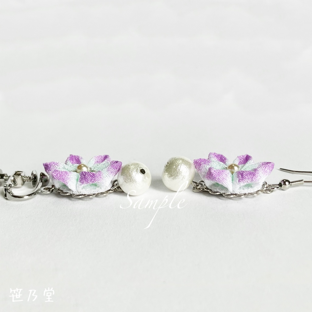 つまみ細工 和小物 耳飾り(ピアス/イヤリング)