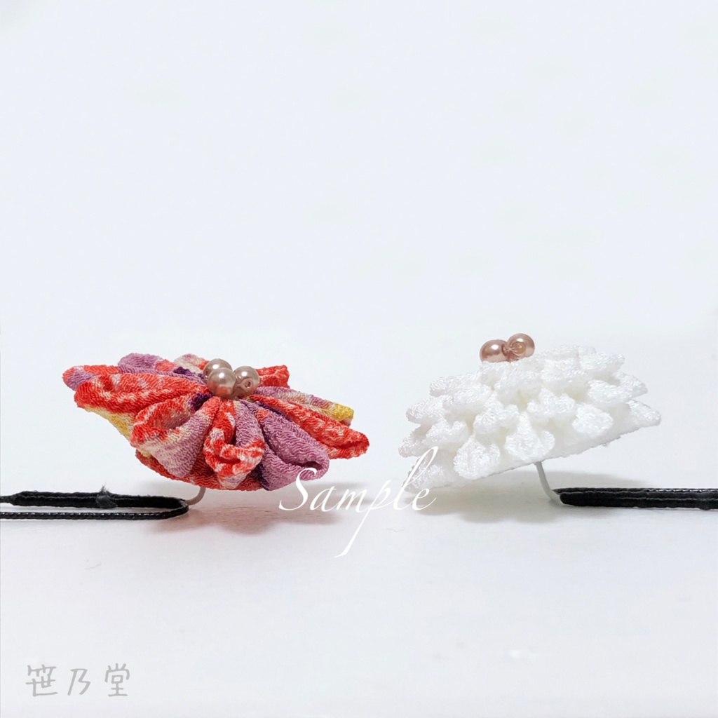 つまみ細工 かんざしセット【紫】