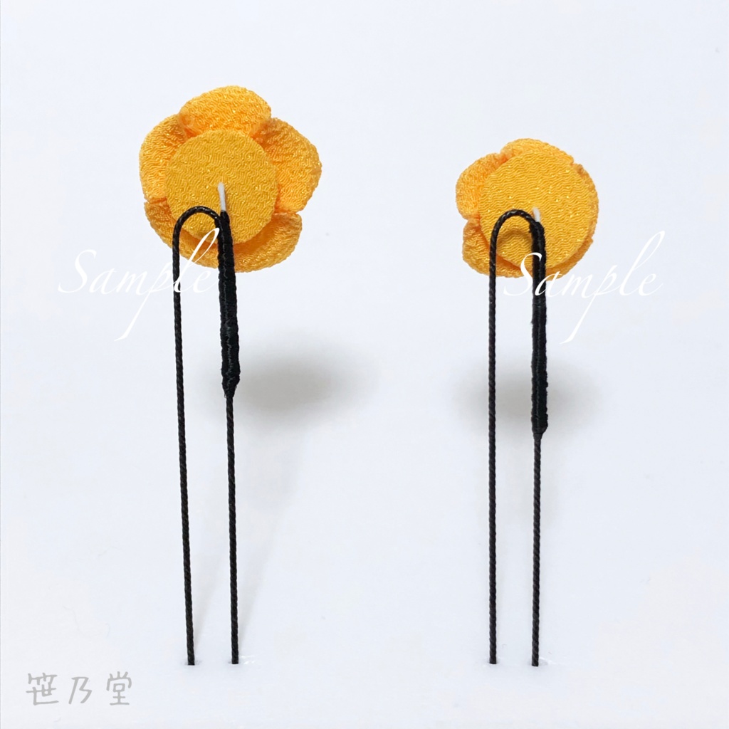 つまみ細工 かんざしセット【青】