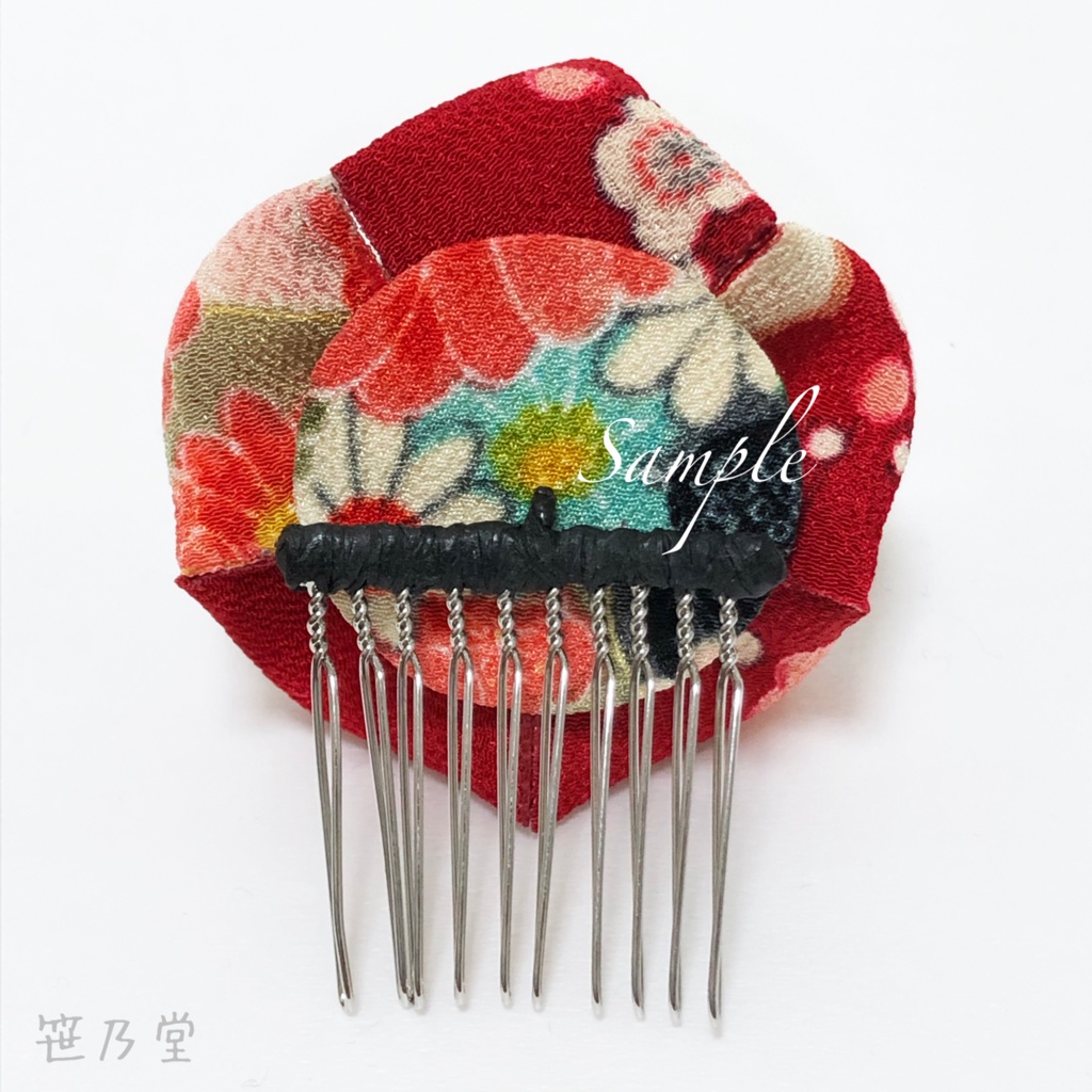 つまみ細工 かんざしセット【赤】