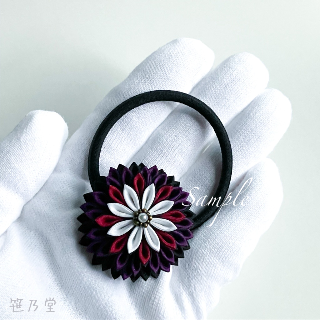 つまみ細工 和のヘアゴム〜HALLOWEEN NIGHT〜