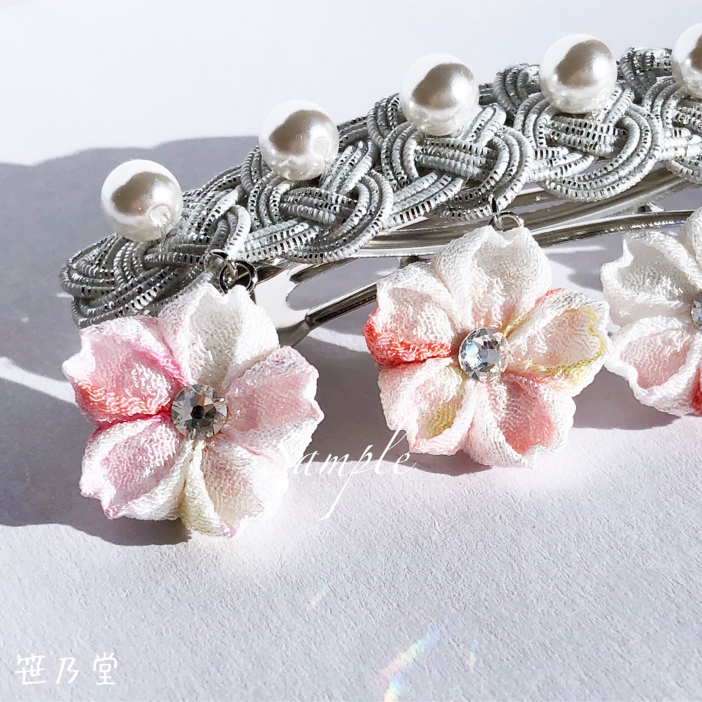 つまみ細工 和小物 桜のバレッタ