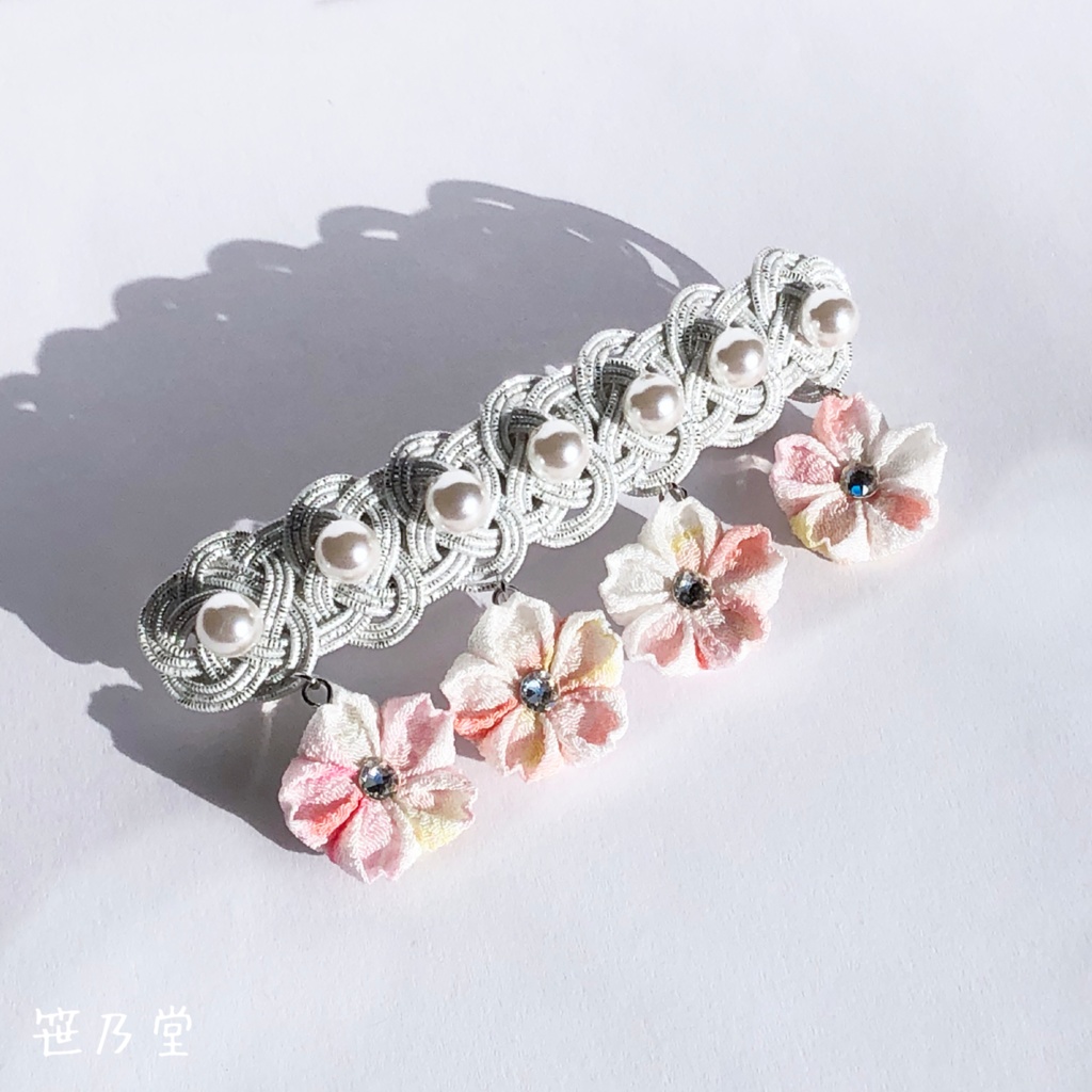 つまみ細工 和小物 桜のバレッタ