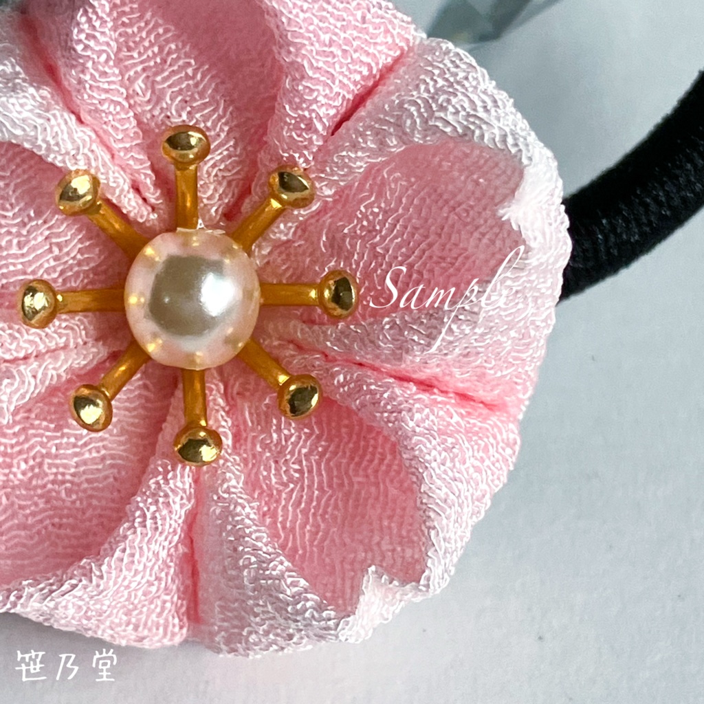つまみ細工 和のヘアゴム 桜