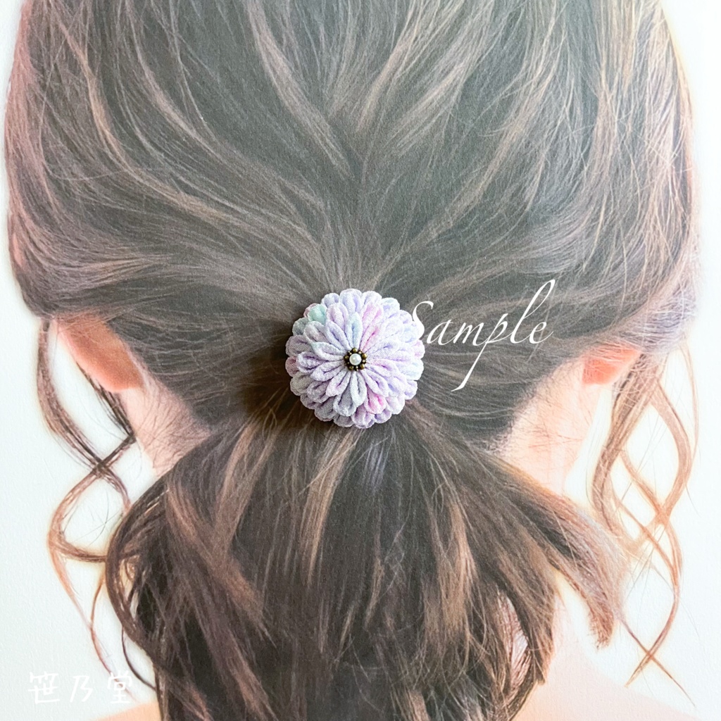 つまみ細工 和のヘアゴム~手毬花~