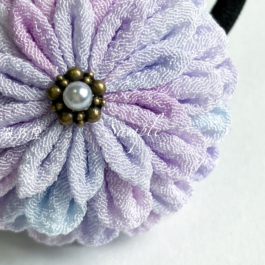 つまみ細工 和のヘアゴム~手毬花~