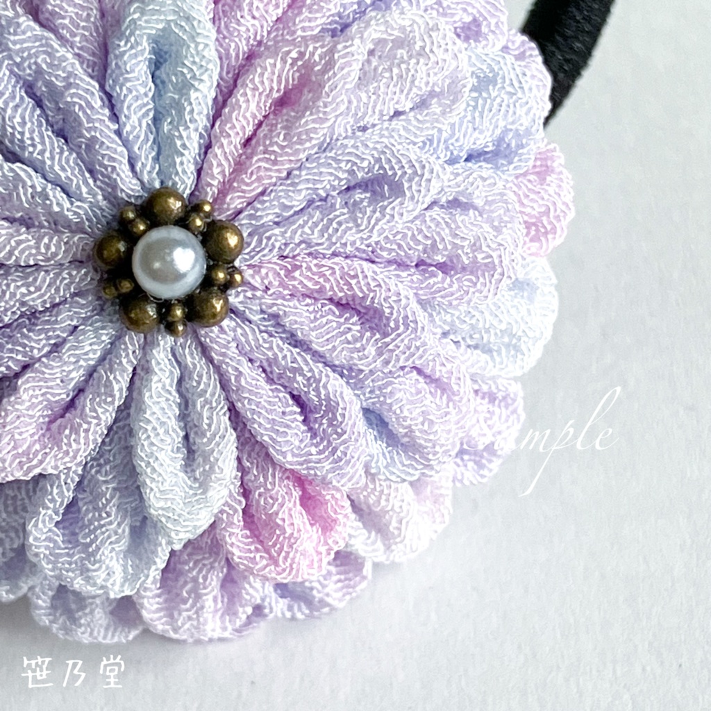 つまみ細工 和のヘアゴム~手毬花~