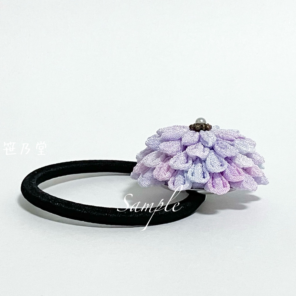 つまみ細工 和のヘアゴム~手毬花~