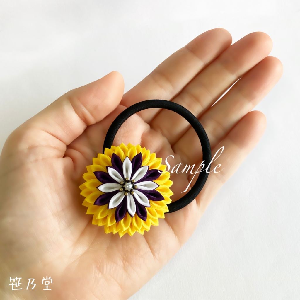 つまみ細工 ヘアゴム〜HALLOWEEN MOON〜